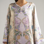 Lilac Blended Satin A-Line Suit - View 1