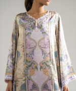 Lilac Blended Satin A-Line Suit - View 1