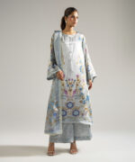 Grey Blended Satin Drop Shoulder Suit - View 3