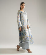 Grey Blended Satin Drop Shoulder Suit - View 5