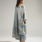 Grey Blended Satin Drop Shoulder Suit - View 1