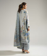 Grey Blended Satin Drop Shoulder Suit - View 1
