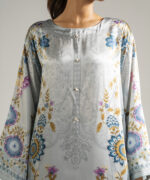 Grey Blended Satin Drop Shoulder Suit - View 2