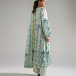 Green Blended Satin Straight Suit - View 1
