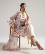 Pink Blended Satin Straight Suit - View 5