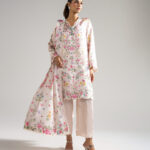 Pink Blended Satin Straight Suit - View 1