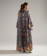 Purple Blended Satin A-Line Suit - View 3