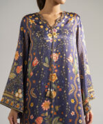 Purple Blended Satin A-Line Suit - View 4