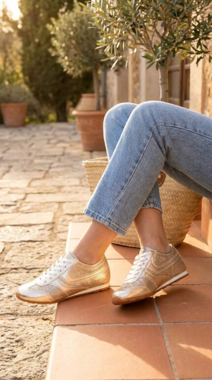 Golden Casual Sneaker For Women AT7432 - View 1