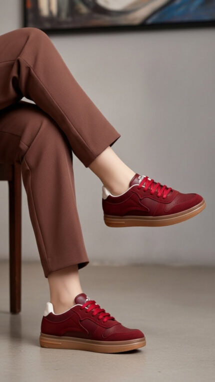 Burgundy Casual Sneaker AT7442 - View 1