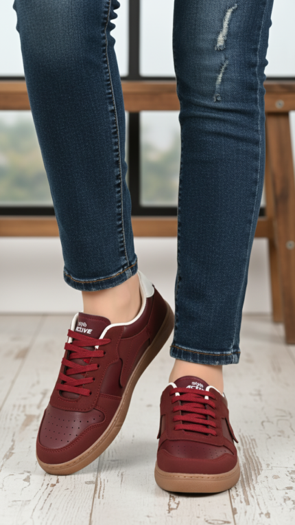 Burgundy Casual Sneaker AT7442 - View 2