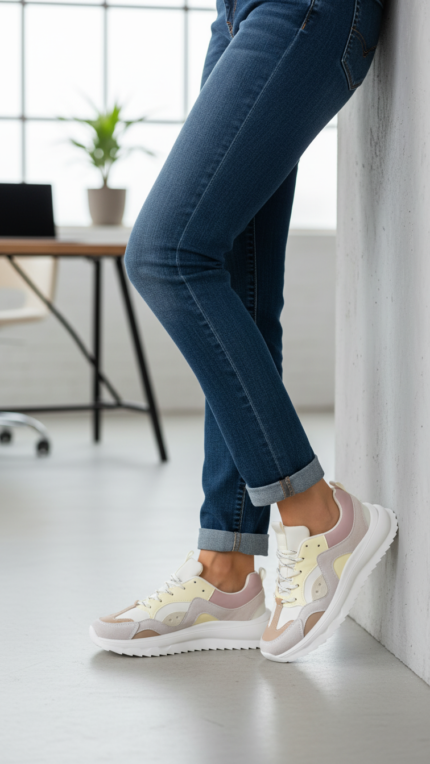 Beige Sneaker For Ladies AT7443 - View 1