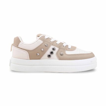 Beige Casual Sneaker For Women AT7445 - View 2