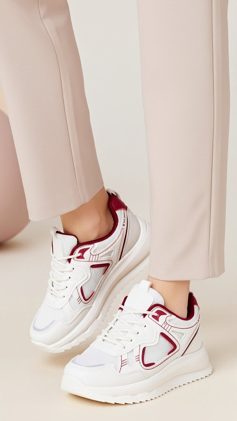 AT7447.jpg Red Casual Sneaker For Ladies AT7447 - View 1