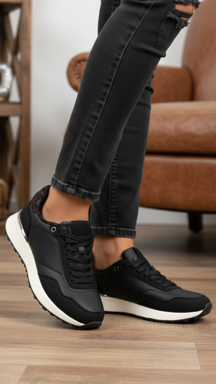 Black Casual Sneaker For Women AT7450 - View 1