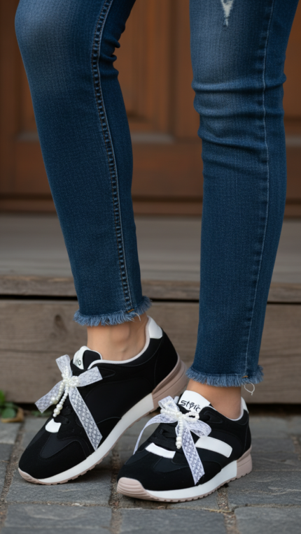 Black Casual Sneaker For Ladies AT7458 - View 1