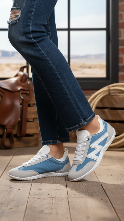 Sky Blue Casual Sneaker For Ladies AT7459 - View 1