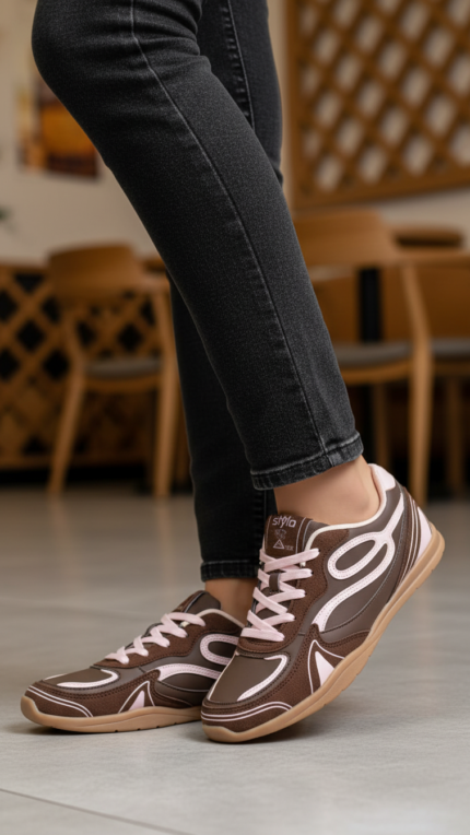 Maroon Casual Sneaker For Ladies AT7468 - View 1