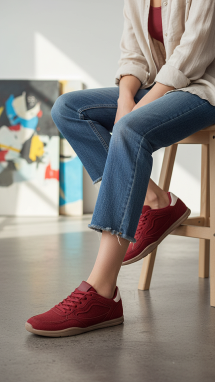 Maroon Casual Sneaker For Ladies AT7469 - View 1