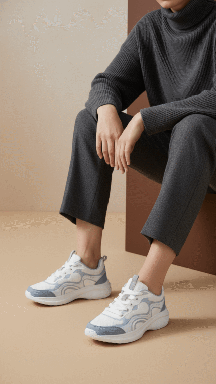 Sky Blue Casual Sneaker For Ladies AT7470 - View 1