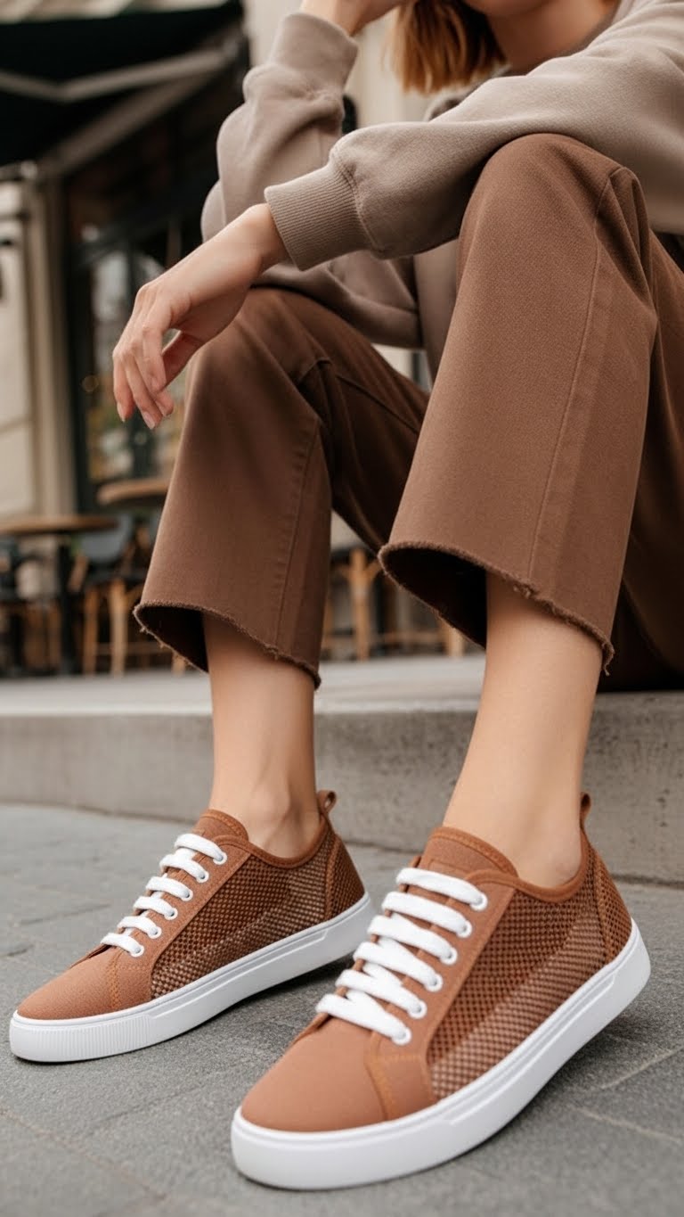 AT7477-02.jpg Brown Casual Sneaker for Ladies AT7477 - View 1