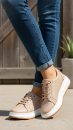 Beige Casual Women Sneaker AT7493 - View 2