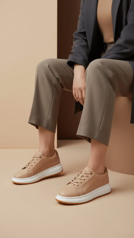 Beige Casual Women Sneaker AT7493 - View 1