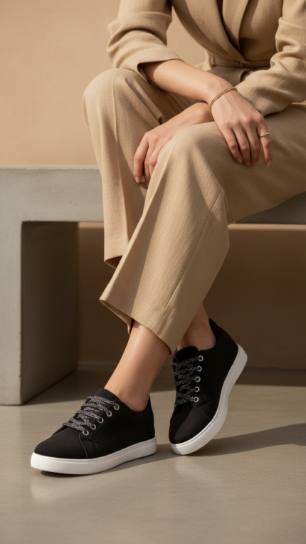 Black Casual Sneaker For Women AT7501 - View 1