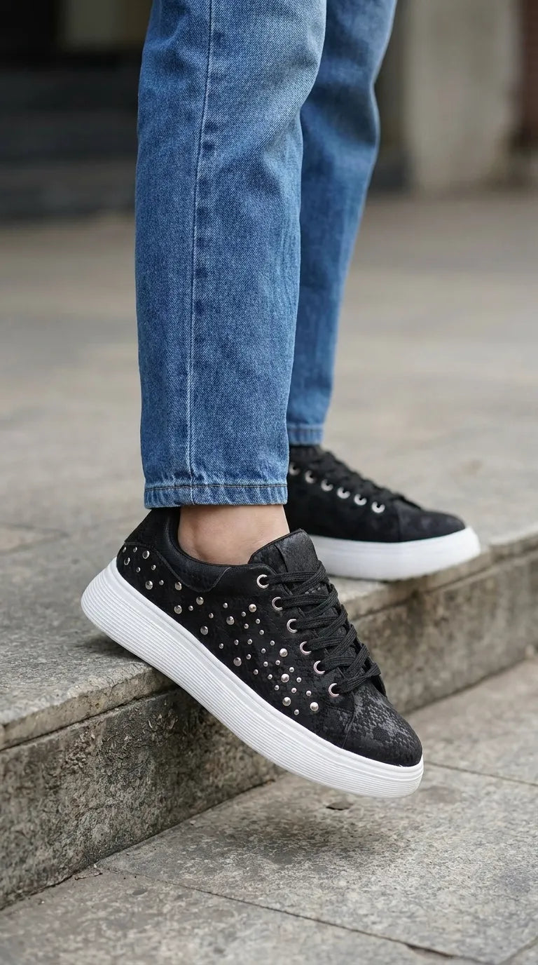 AT750201.jpg Black Casual Sneaker For Women AT7502 - View 1