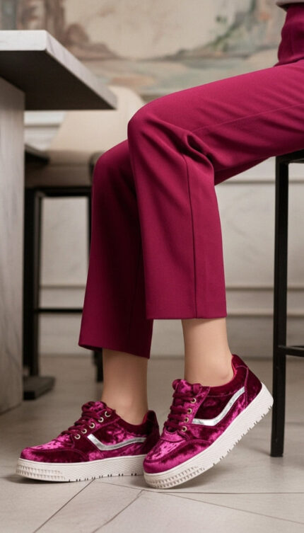 Maroon Casual Sneaker For Ladies AT7507 - View 1