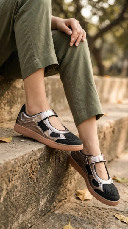 Black Casual Sneaker For Women AT9102 - View 1
