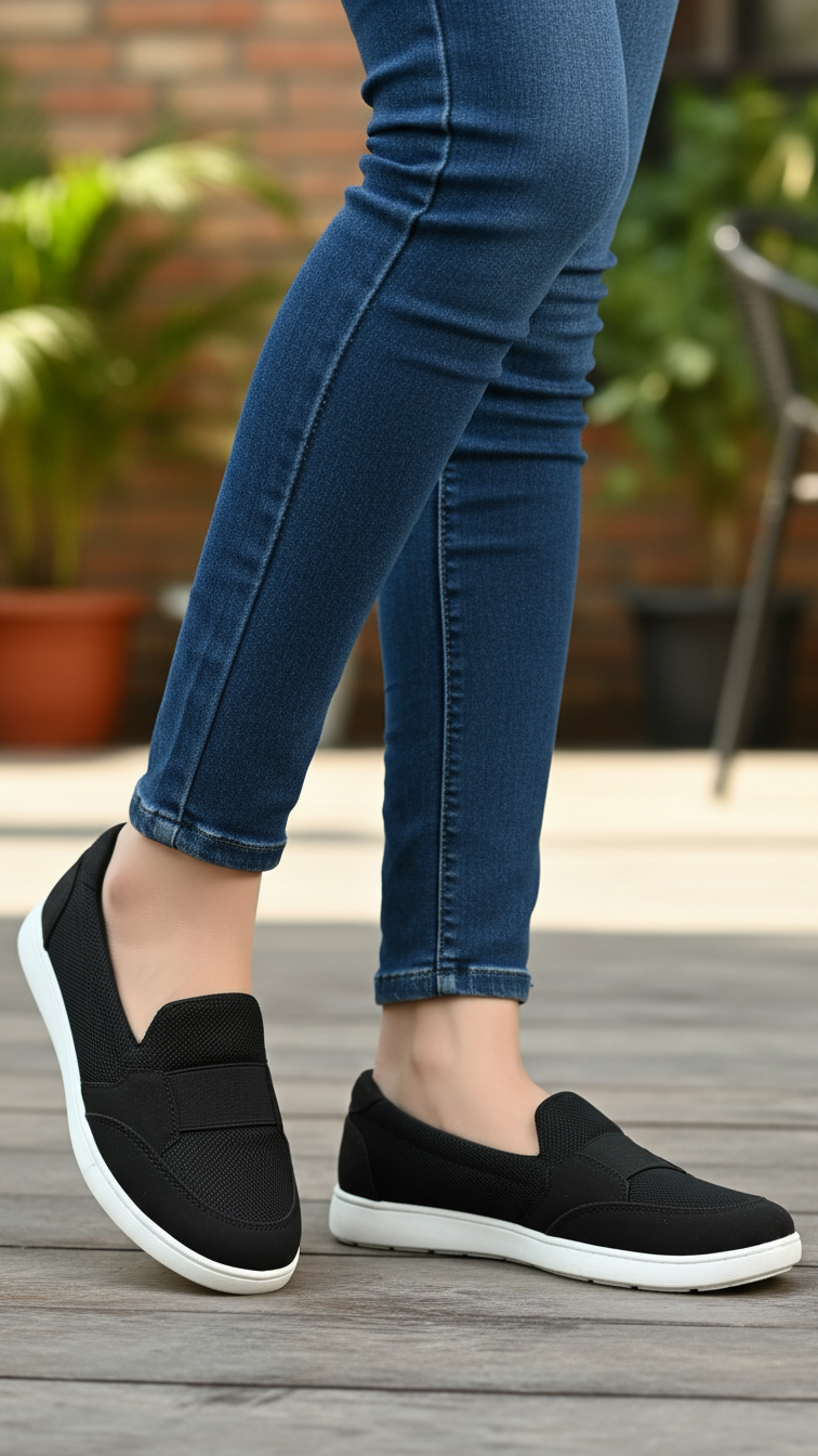 AT9104-01.png Black Sneaker For Ladies AT9104 - View 1