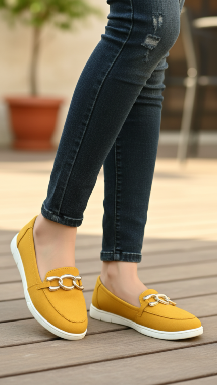 Mustard Casual Sneaker For Ladies AT9107 - View 1