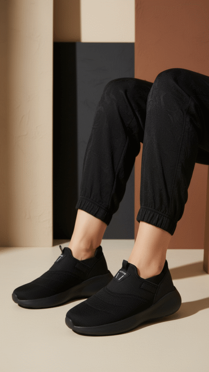 Black Casual Sneaker For Ladies AT9111 - View 1