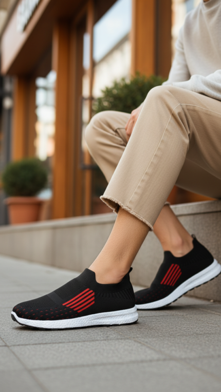 Black Casual Sneaker For Women AT9116 - View 1