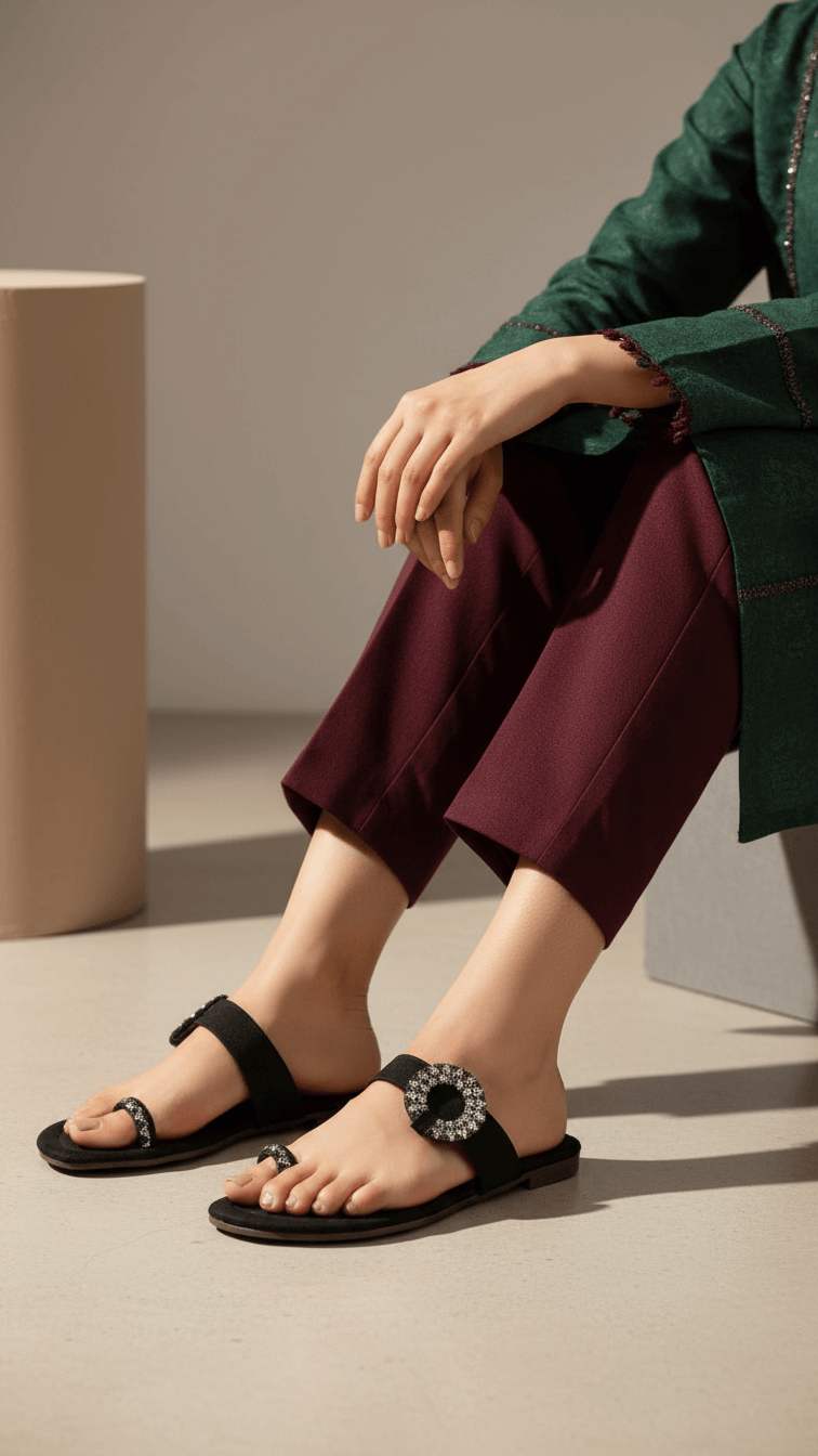 CL2143-01.png Black Casual Chappal For Women CL2143 - View 1