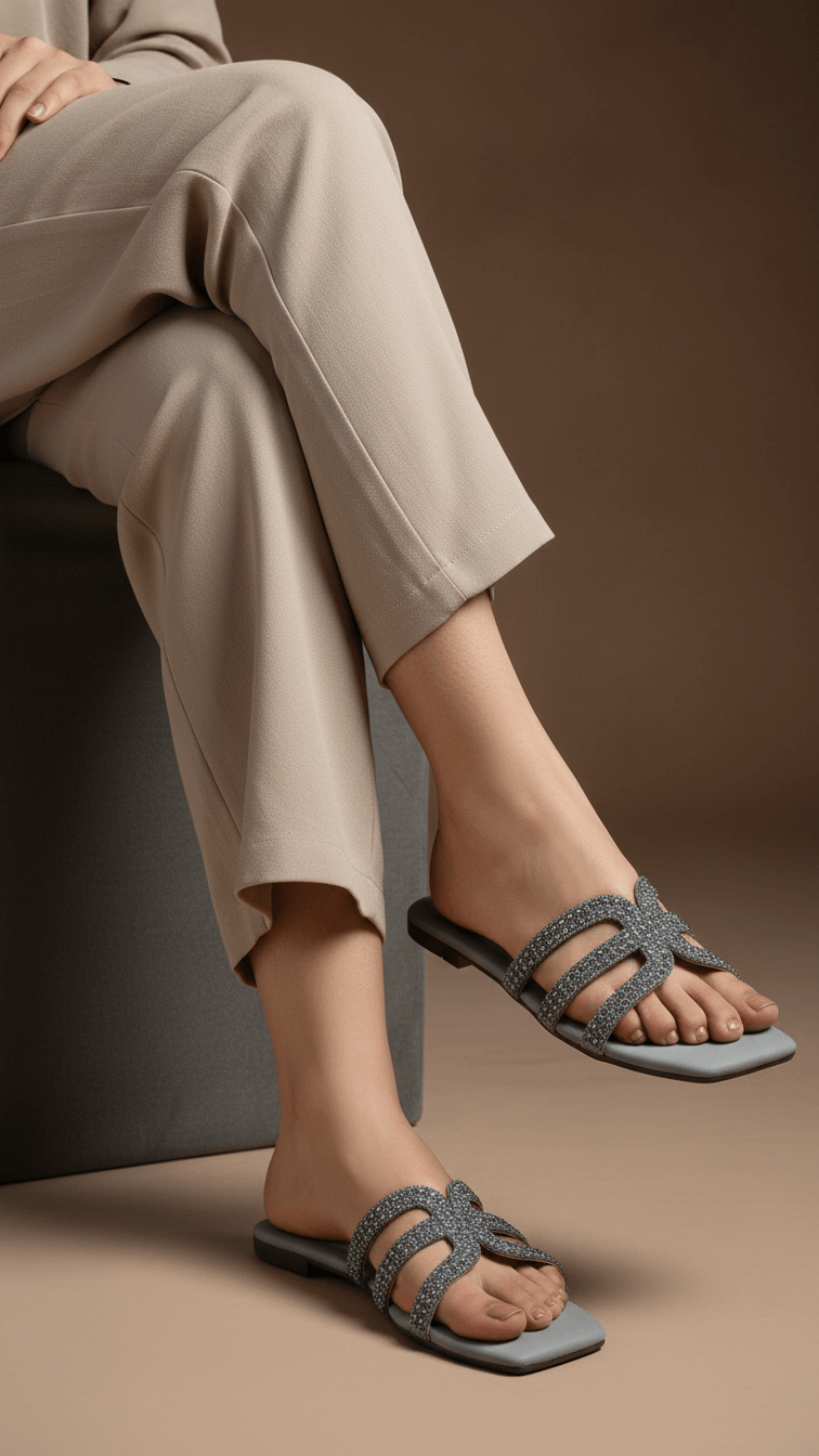 CL2194-07.png Grey Casual Chappal For Ladies CL2194 - View 1