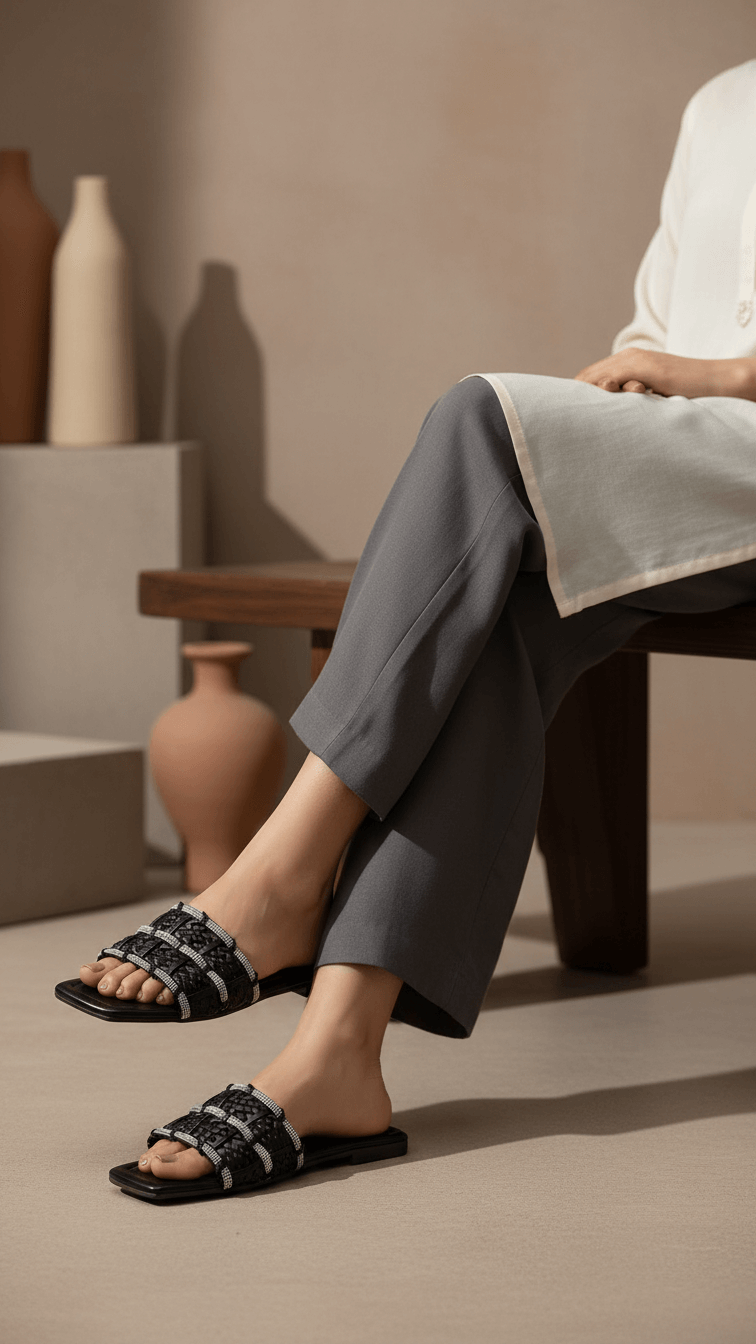 CL2201-01.png Black Casual Chappal For Ladies CL2201 - View 1