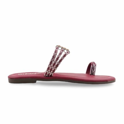 Maroon Casual Women Chappal CL2214 - View 2