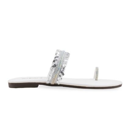 White Casual Women Chappal CL2217 - View 2