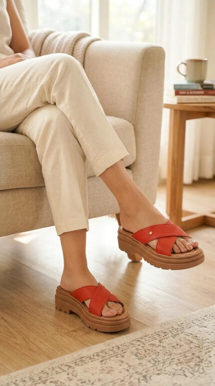 Red Casual Softy For Ladies CL5566 - View 2