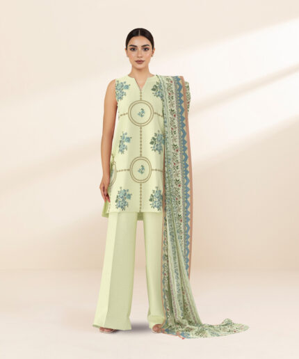Unstitched 3-Piece Ensemble - View 2