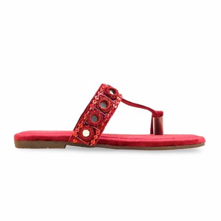 Maroon Ethnic Chappal EC0236 - View 2