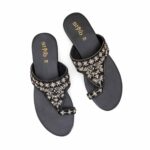 Black Ethnic Chappal For Ladies EC0238 - View 5