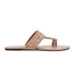 Beige Ethnic Chappal For Women EC0238 - View 2