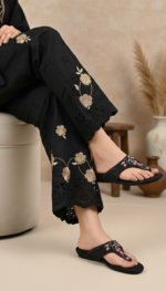 Black Ethnic Chappal For Ladies EC0239 - View 1