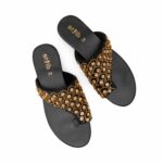Black Fancy Chappal For Ladies EC0241 - View 5