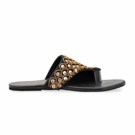 Black Fancy Chappal For Ladies EC0241 - View 2