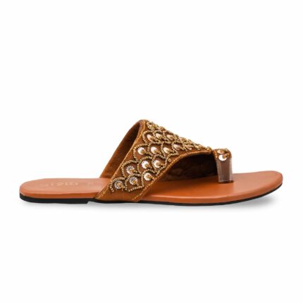 Brown Fancy Chappal For Ladies EC0241 - View 2