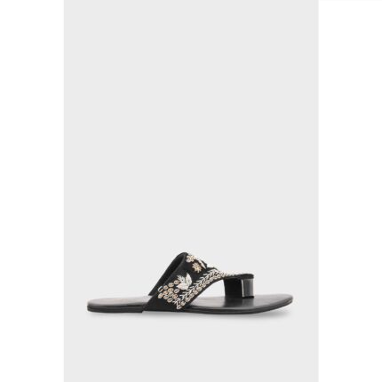 Black Fancy Chappal EC0242 - View 2